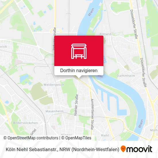 Köln Niehl Sebastianstr. Karte