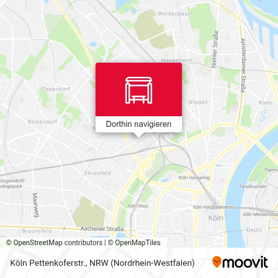 Köln Pettenkoferstr. Karte