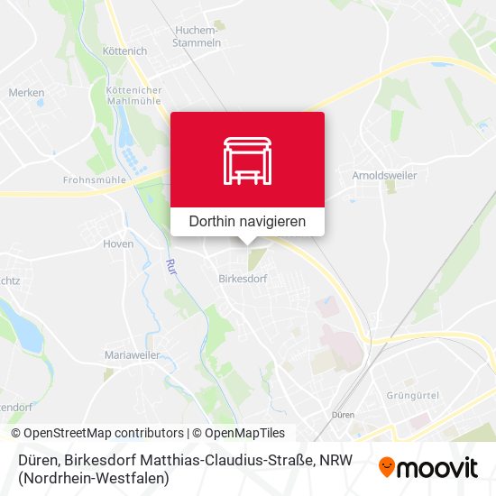 Düren, Birkesdorf Matthias-Claudius-Straße Karte
