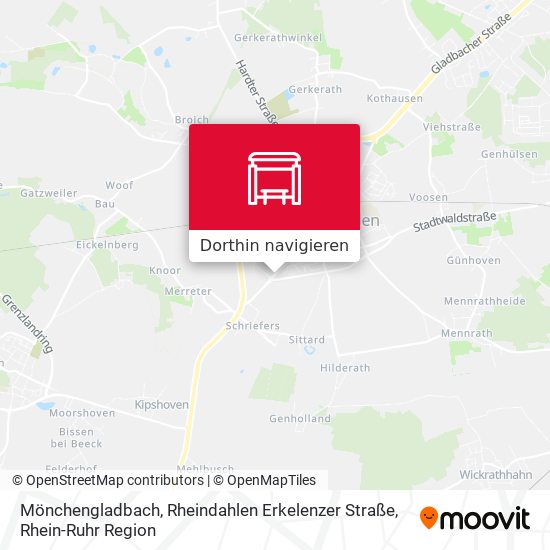 Mönchengladbach, Rheindahlen Erkelenzer Straße Karte