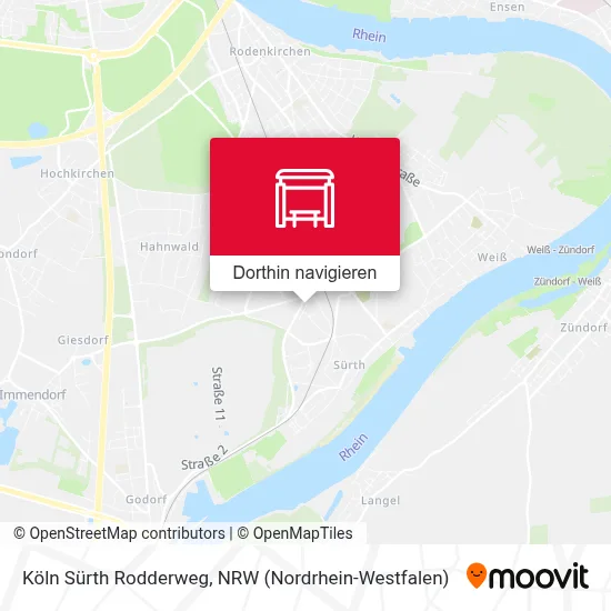 Köln Sürth Rodderweg Karte