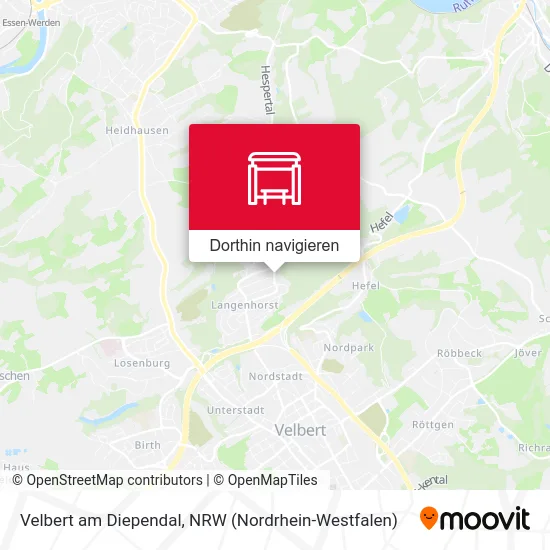 Velbert am Diependal Karte