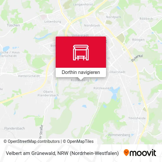 Velbert am Grünewald Karte