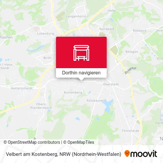 Velbert am Kostenberg Karte