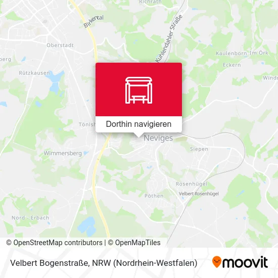 Velbert Bogenstraße Karte