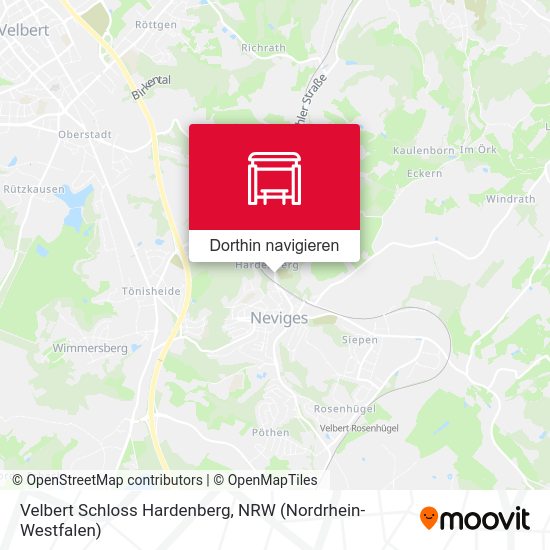 Velbert Schloß Hardenberg Karte