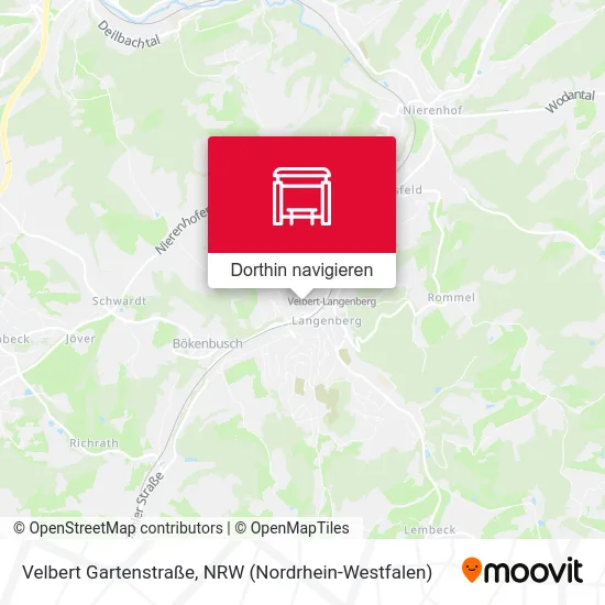 Velbert Gartenstraße Karte