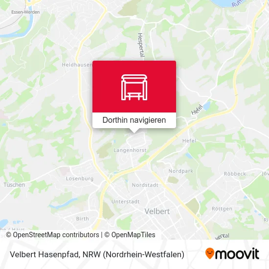 Velbert Hasenpfad Karte