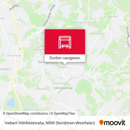 Velbert Höhfeldstraße Karte