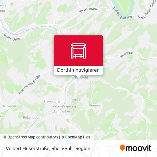 Velbert Hüserstraße Karte
