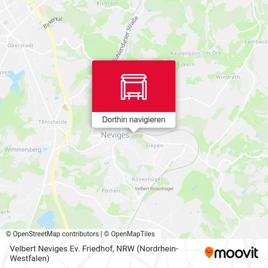 Velbert Neviges Ev. Friedhof Karte