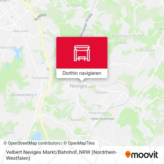Velbert Neviges Markt/Bahnhof Karte
