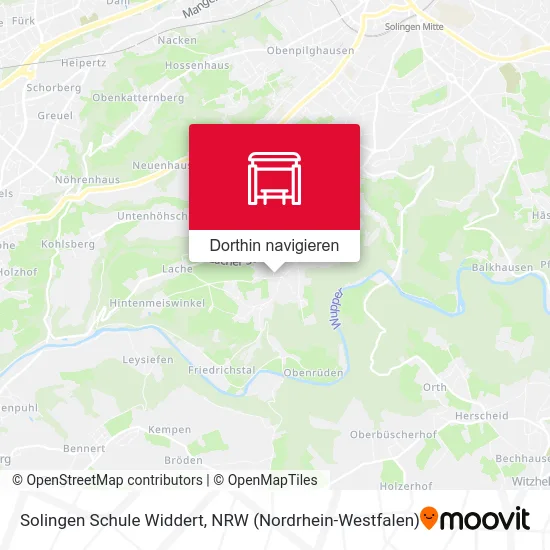 Solingen Schule Widdert Karte