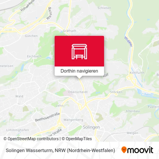 Solingen Wasserturm Karte