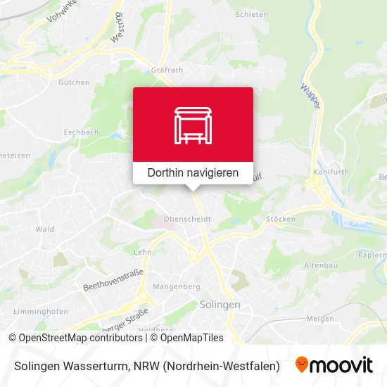 Solingen Wasserturm Karte