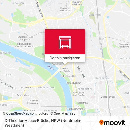 D-Theodor-Heuss-Brücke Karte