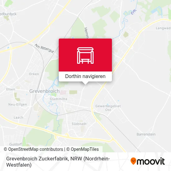 Grevenbroich Zuckerfabrik Karte