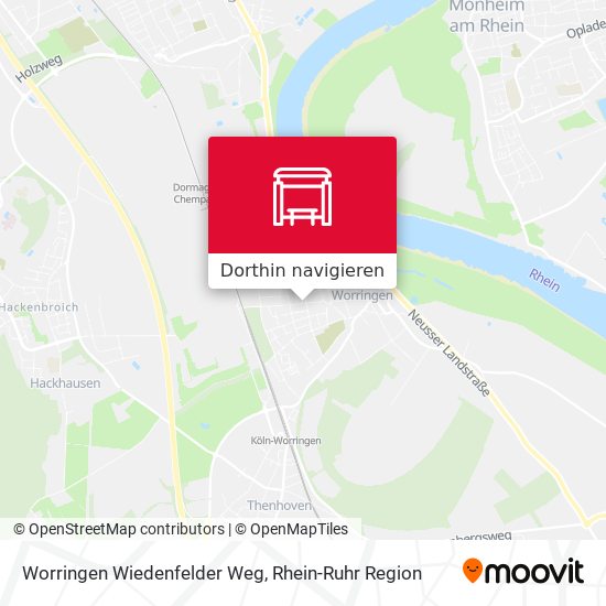 Worringen Wiedenfelder Weg Karte