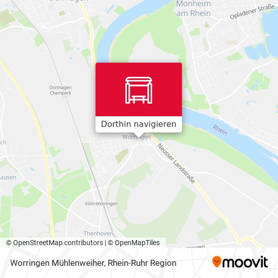 Worringen Mühlenweiher Karte