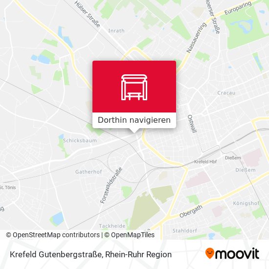 Krefeld Gutenbergstraße Karte