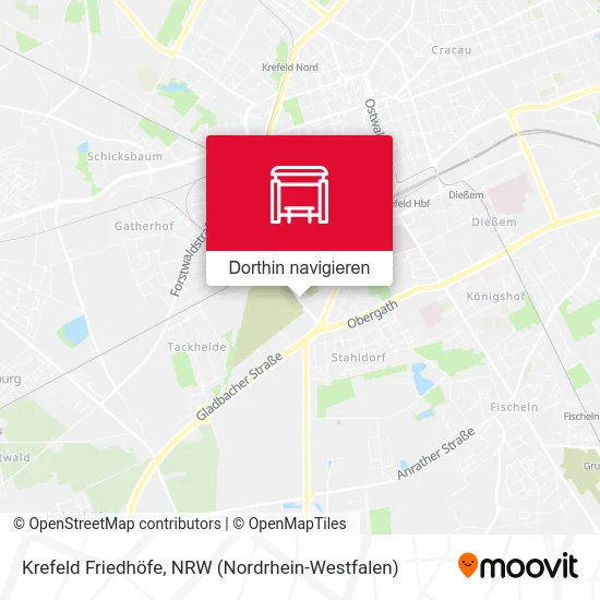 Krefeld Friedhöfe Karte
