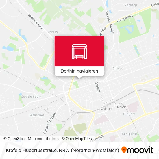 Krefeld Hubertusstraße Karte