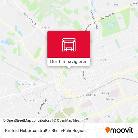 Krefeld Hubertusstraße Karte