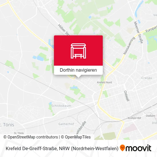 Krefeld De-Greiff-Straße Karte