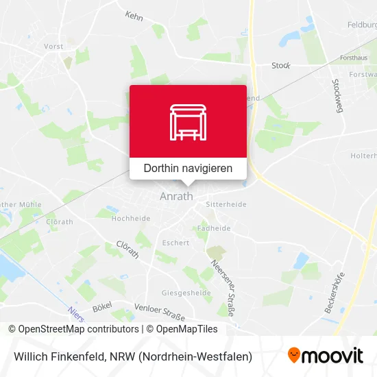 Willich Finkenfeld Karte