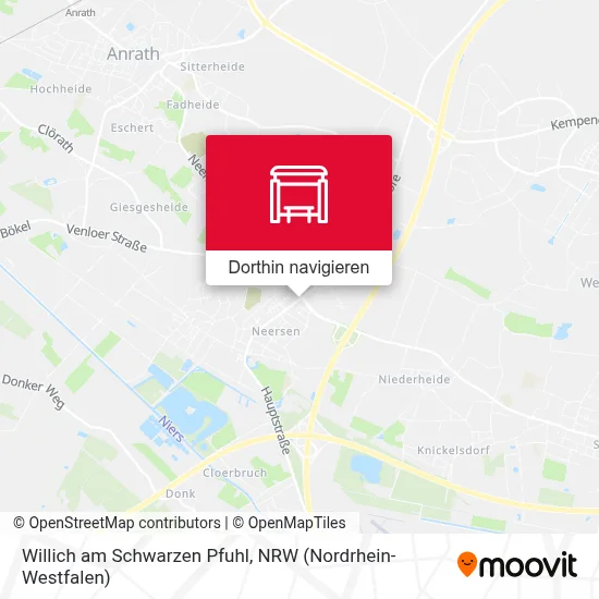 Willich am Schwarzen Pfuhl Karte