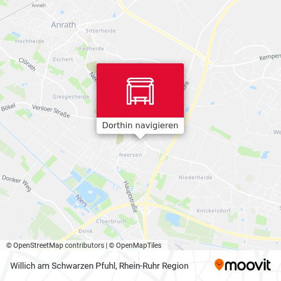 Willich am Schwarzen Pfuhl Karte