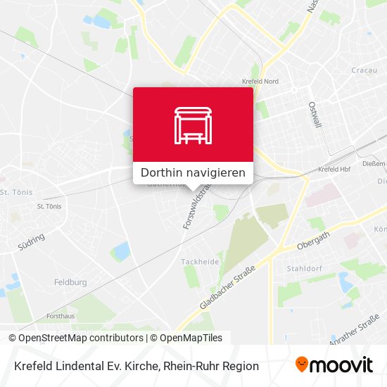 Krefeld Lindental Ev. Kirche Karte
