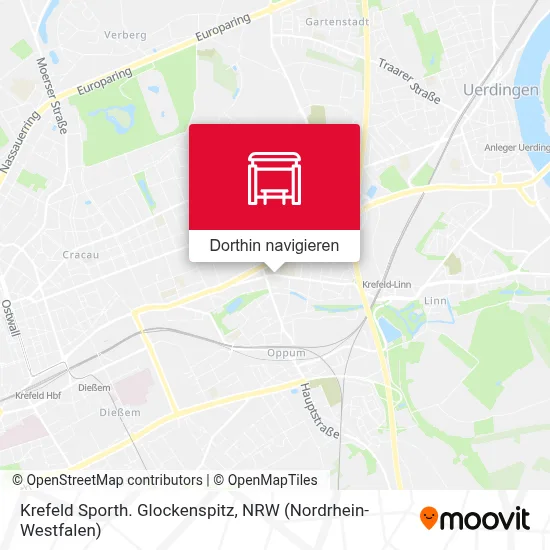 Krefeld Sporth. Glockenspitz Karte