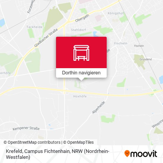 Krefeld, Campus Fichtenhain Karte