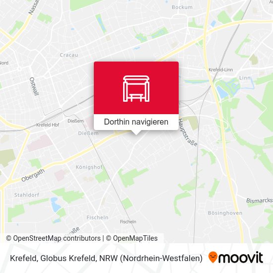 Krefeld, Globus Krefeld Karte