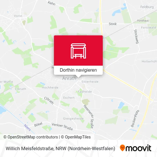 Willich Meisfeldstraße Karte