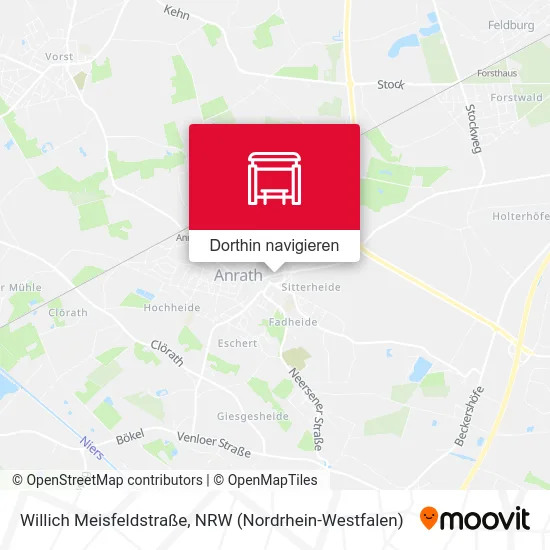 Willich Meisfeldstraße Karte