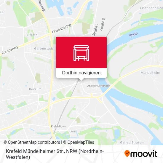 Krefeld Mündelheimer Str. Karte
