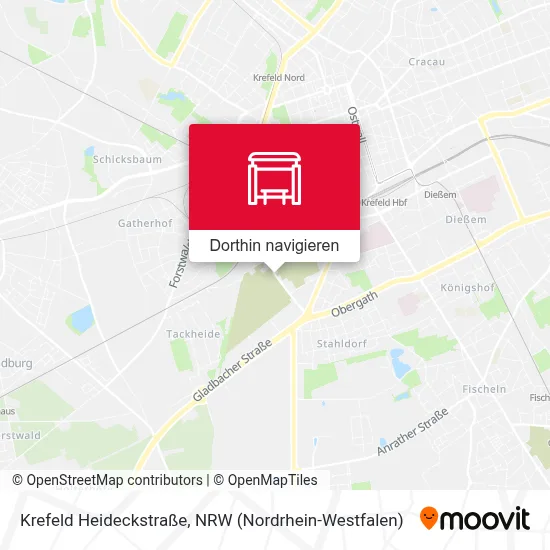 Krefeld Heideckstraße Karte