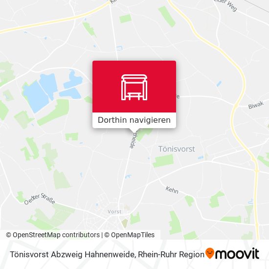 Tönisvorst Abzweig Hahnenweide Karte