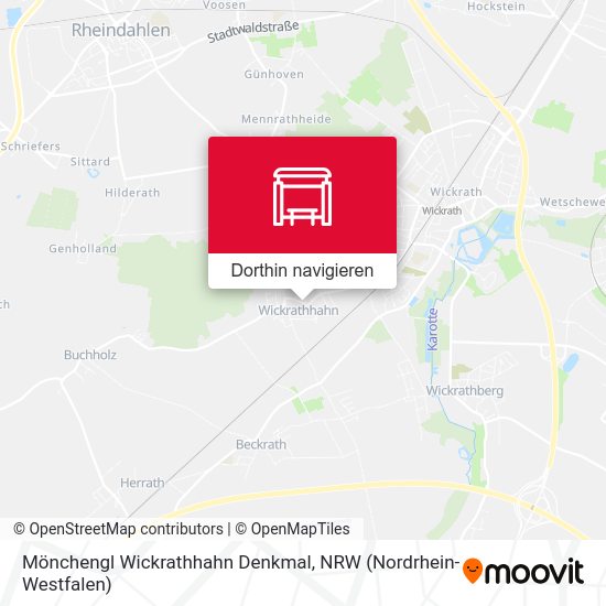 Mönchengl Wickrathhahn Denkmal Karte