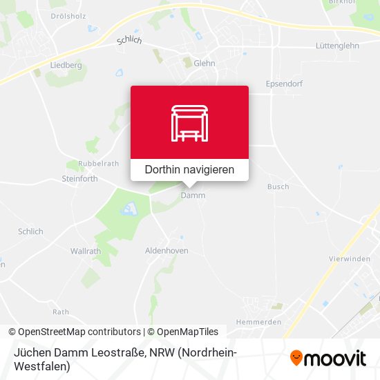 Jüchen Damm Leostraße Karte
