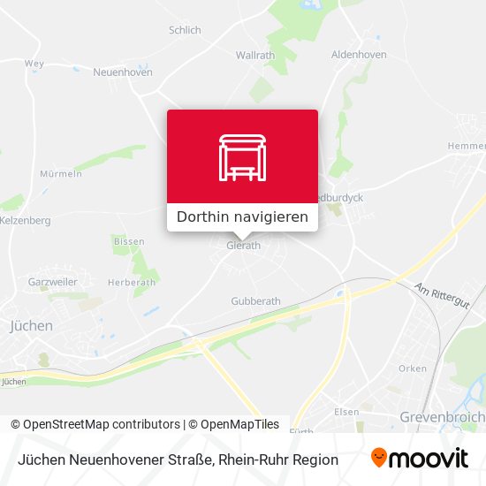 Jüchen Neuenhovener Straße Karte