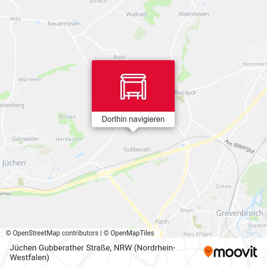 Jüchen Gubberather Straße Karte