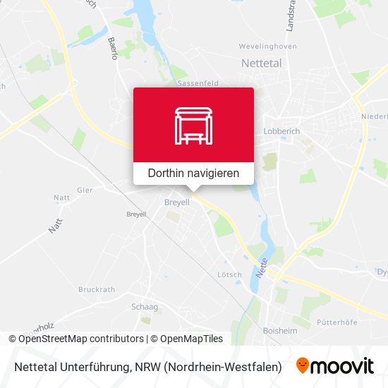 Nettetal Unterführung Karte