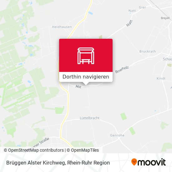 Brüggen Alster Kirchweg Karte