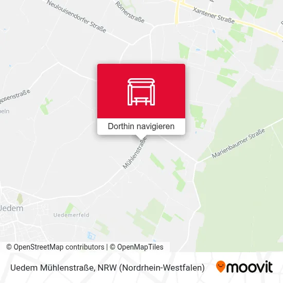 Uedem Mühlenstraße Karte