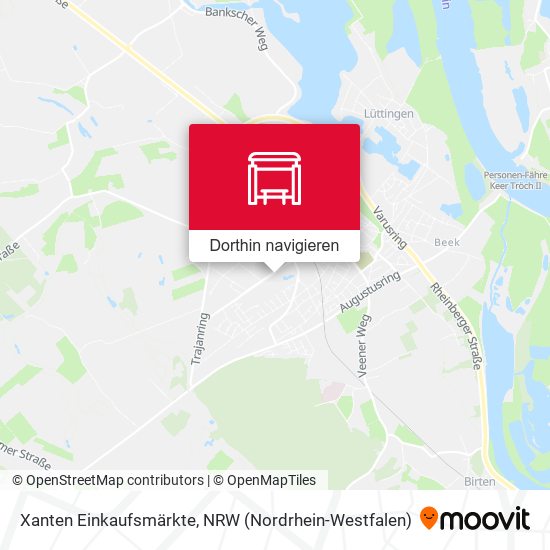 Xanten Einkaufsmärkte Karte