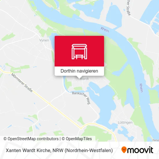 Xanten Wardt Kirche Karte