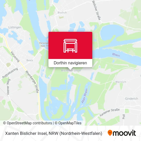 Xanten  Bislicher Insel Karte